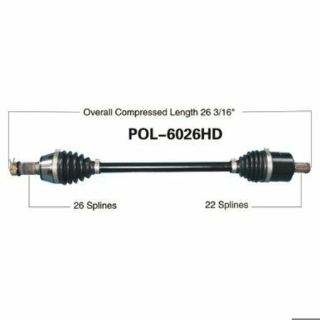 WIDE OPEN Heavy Duty CV Axle for POL HD FRONT L/R RANGER500/700/800 POL-6026HD